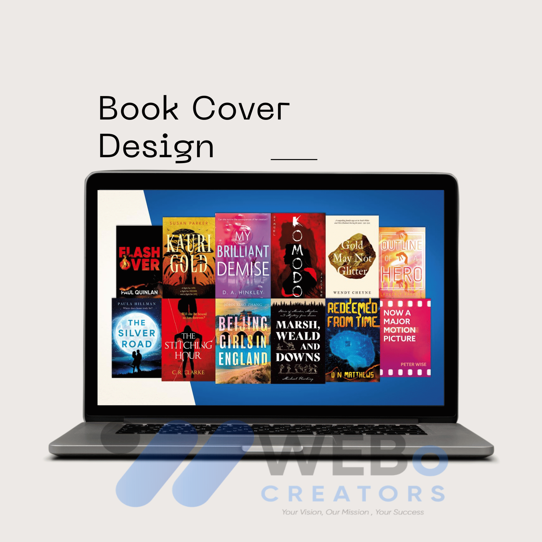 Modern book cover layout design for publishing platforms in Illinois